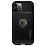 Husa premium Rugged Armor compatibila cu iPhone 12 Pro Max, Negru fotografia produsului View 3 S