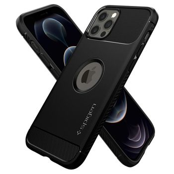 Husa premium rugged armor compatibila cu iphone 12 pro max, negru