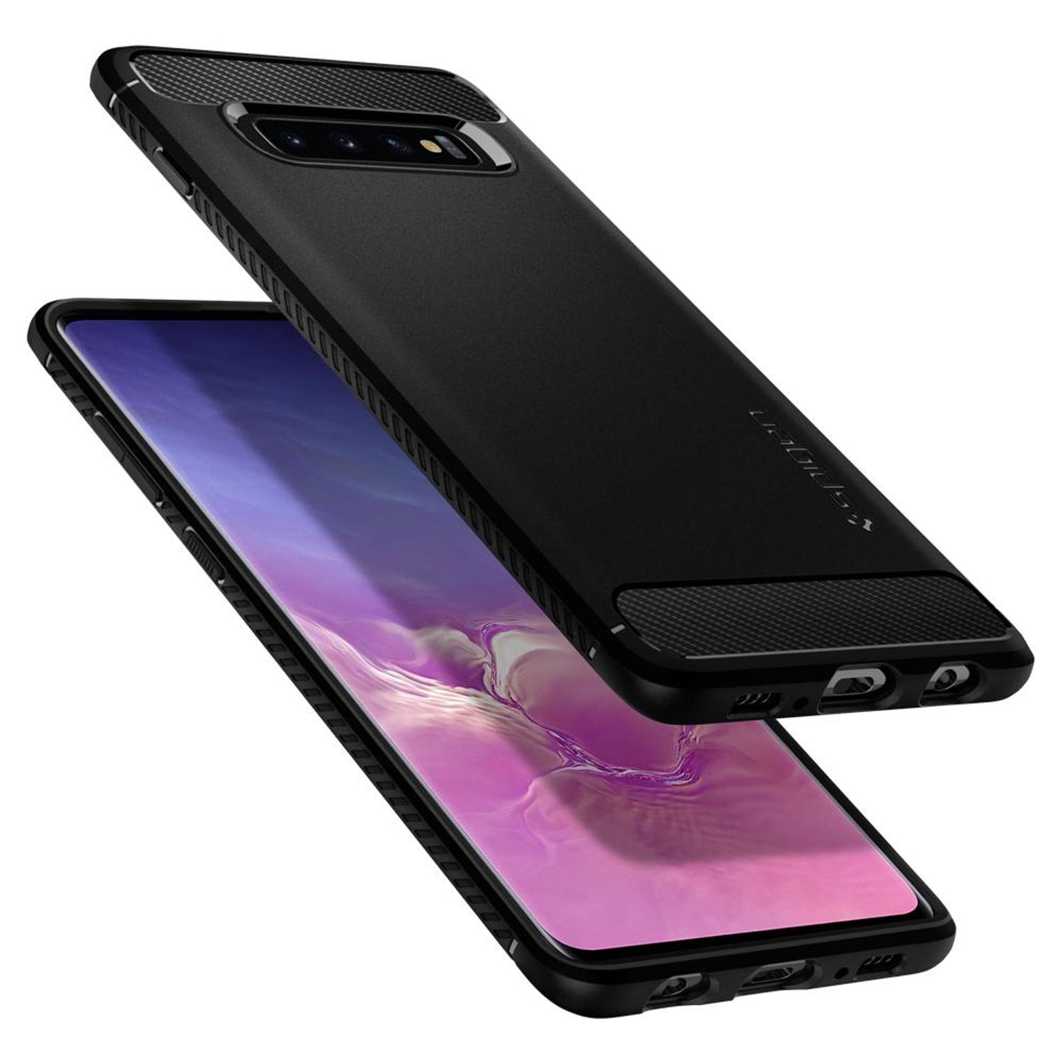Husa premium Rugged Armor compatibila cu Samsung Galaxy S10 Plus, Negru fotografia produsului View 2 L