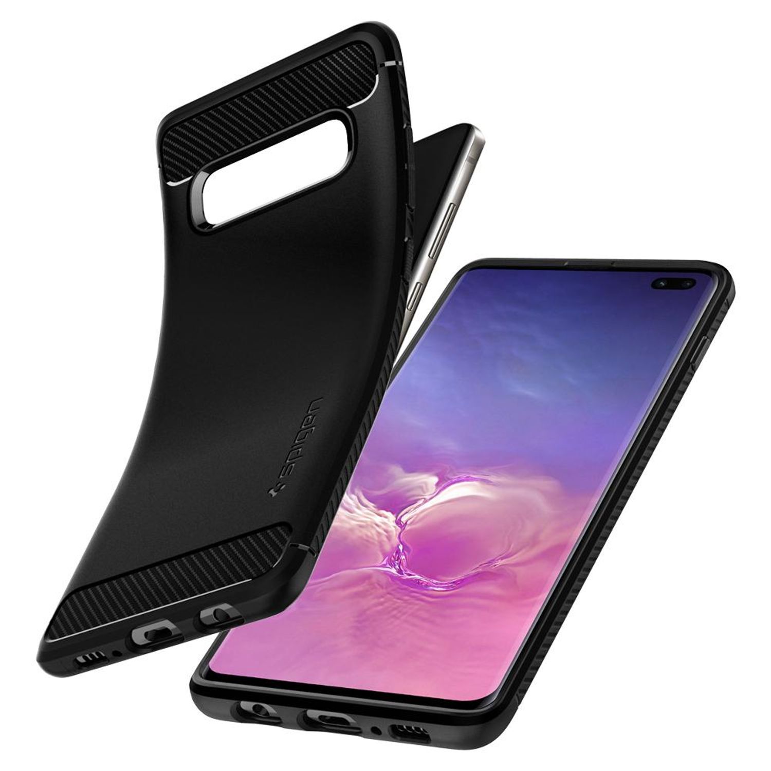 Husa premium Rugged Armor compatibila cu Samsung Galaxy S10 Plus, Negru fotografia produsului View 3 L