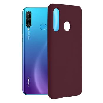 Husa premium techsuit - soft edge silicone - huawei p30 lite - plum violet