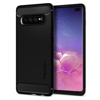 Husa premium rugged armor compatibila cu samsung galaxy s10 plus, negru