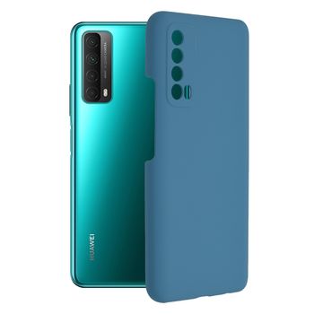 Husa premium techsuit - soft edge silicone - huawei p smart 2021 - denim blue