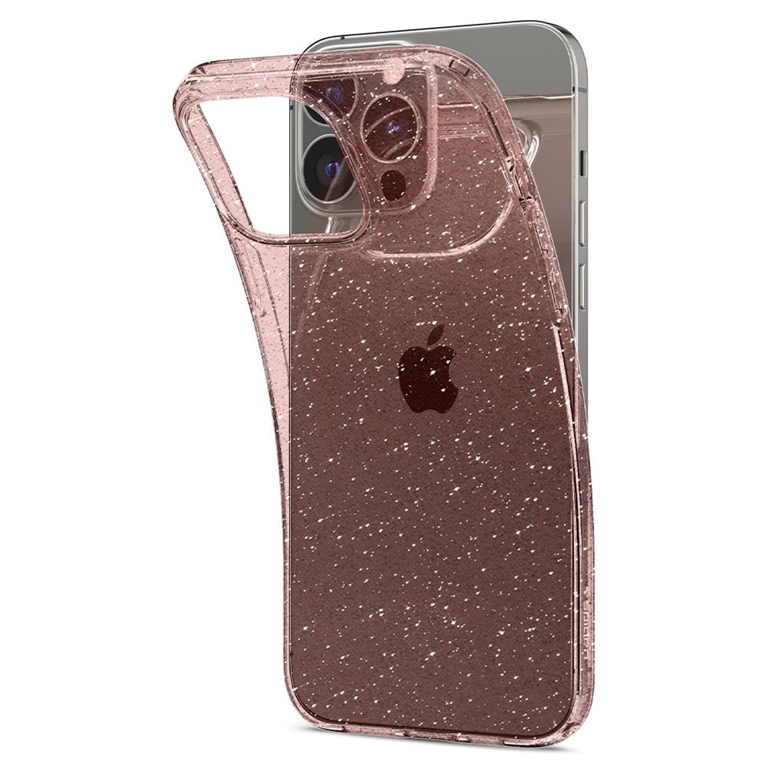 Husa premium Liquid Crystal compatibila cu iPhone 13 Pro Max, Glitter Rose fotografia produsului View 3 L