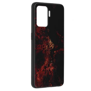 Husa cu spate din sticla techsuit - glaze series - oppo reno 5 lite / a94 4g / f19 pro - red nebula