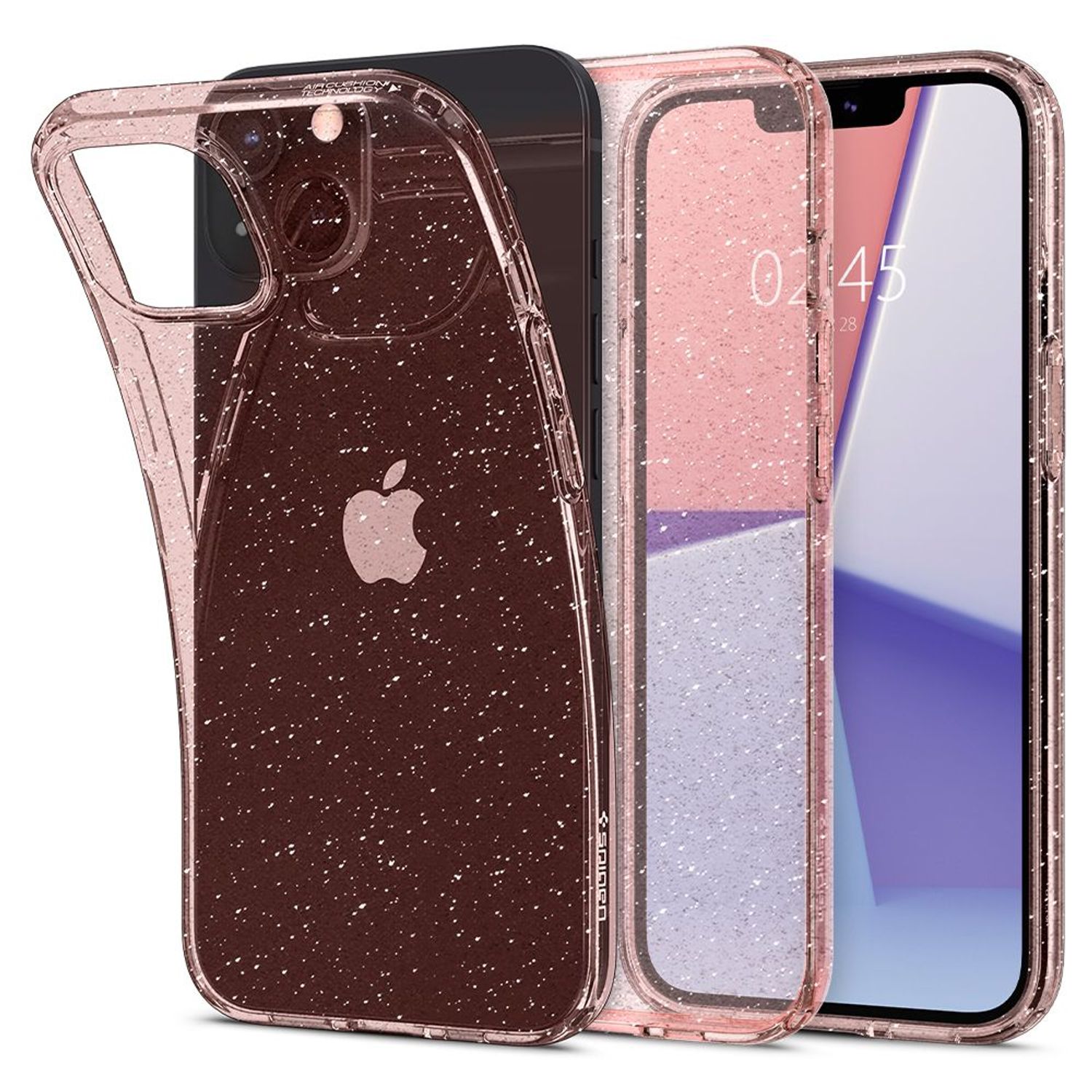 Husa premium Liquid Crystal compatibila cu iPhone 13 Mini, Glitter Rose fotografia produsului