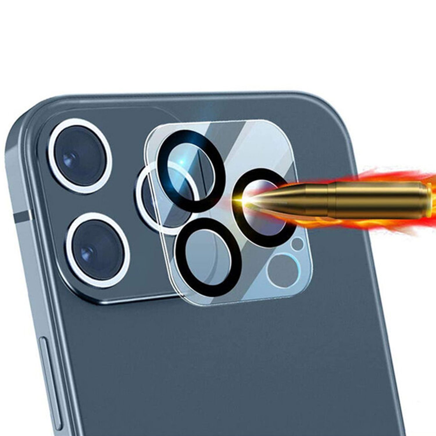 Folie camera LITO S+ pentru iPhone 12 Pro, Negru/Transparent fotografia produsului View 3 L