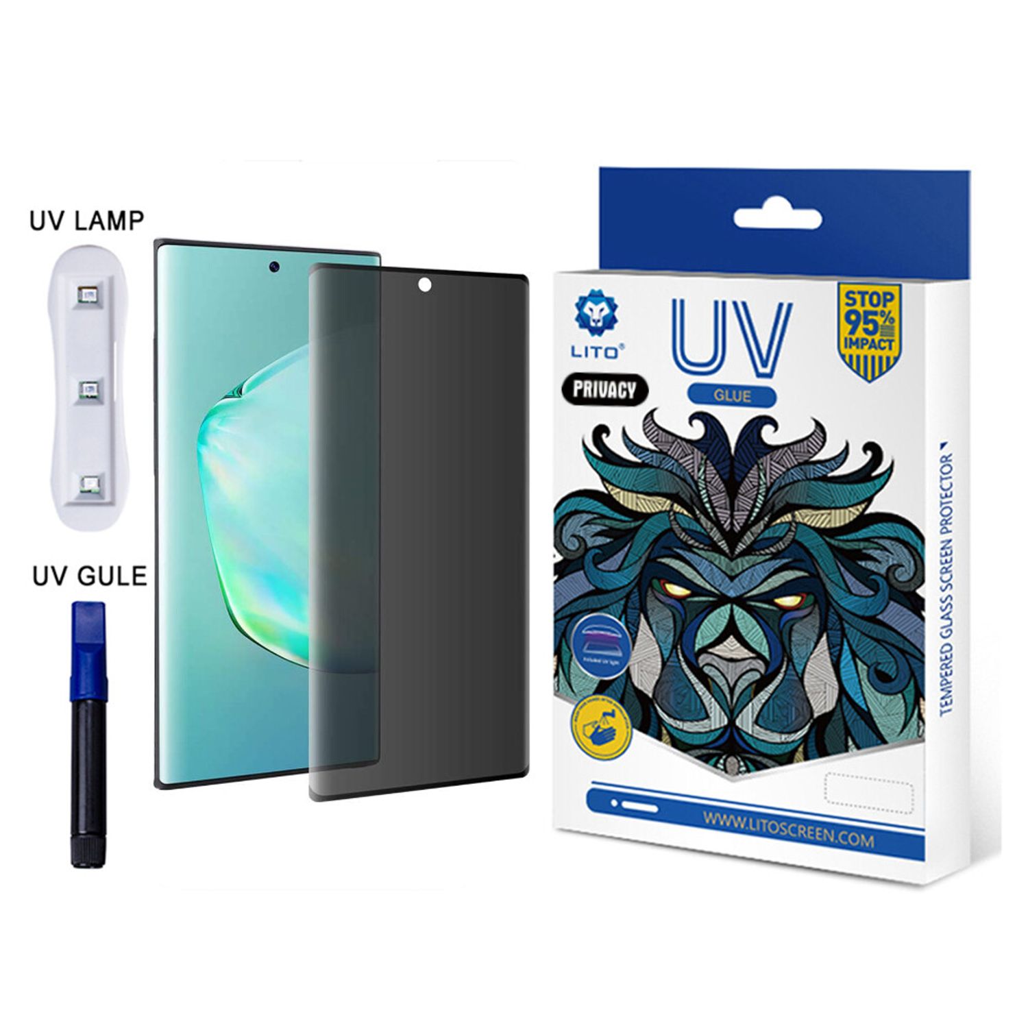 Folie protectie  - 3D UV Glass - Samsung Galaxy Note 10 - PRIVACY fotografia produsului