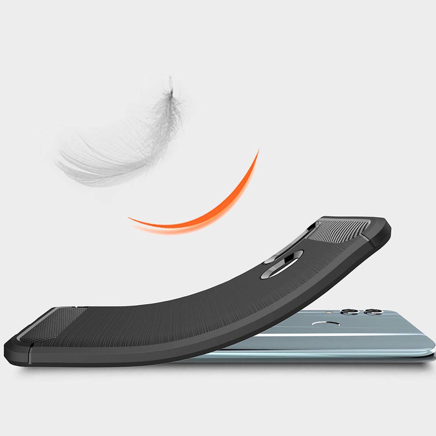 Husa Techsuit - Carbon Silicone - Huawei P Smart 2019 / Honor 10 Lite - Black fotografia produsului View 3 L