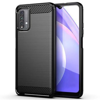 Husa techsuit - carbon silicone - xiaomi redmi 9t - black