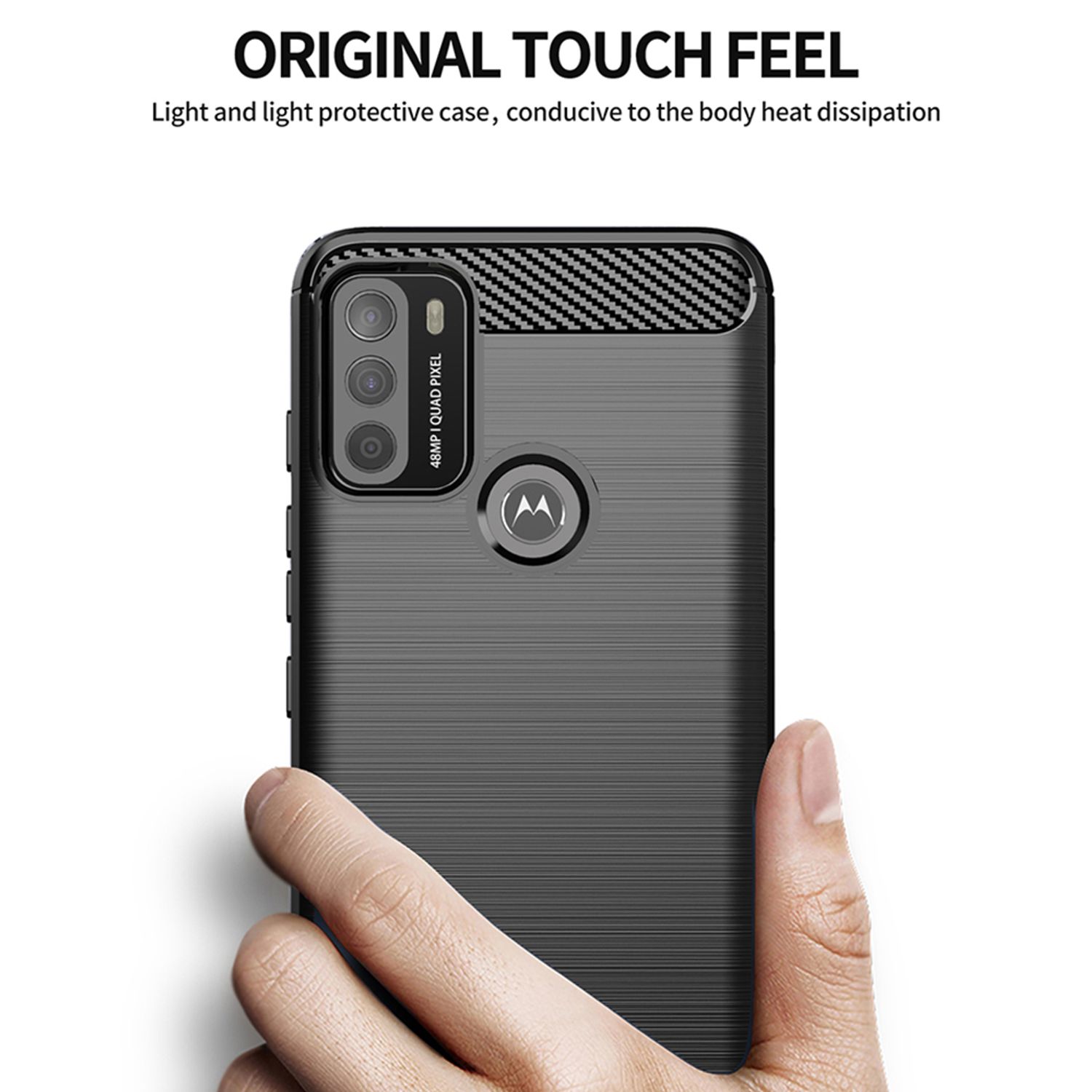 Husa Techsuit - Carbon Silicone - Motorola Moto G50 - Black fotografia produsului View 2 L
