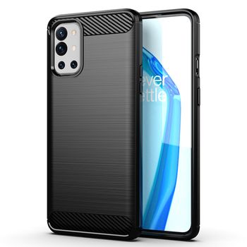 Husa techsuit - carbon silicone - oneplus 9r - black