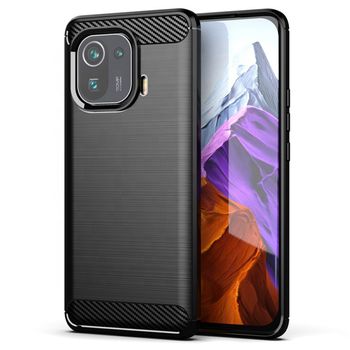 Husa techsuit - carbon silicone - xiaomi mi 11 pro - black
