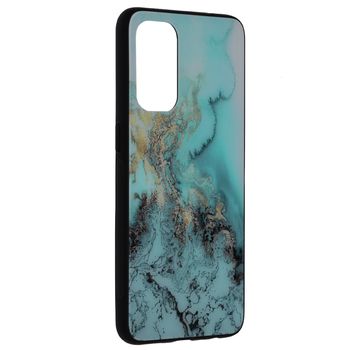 Husa cu spate din sticla techsuit - glaze series - oppo reno 5 5g - blue ocean