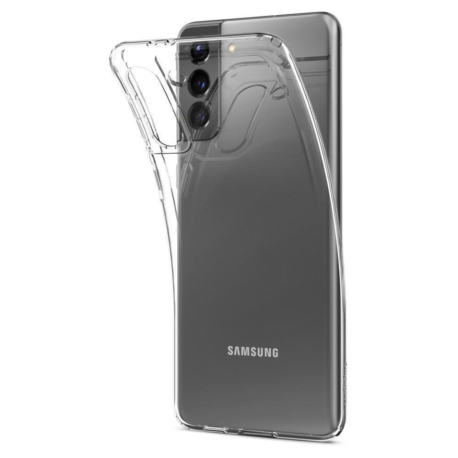 Husa premium Liquid Crystal compatibila cu Samsung Galaxy S21, Transparent fotografia produsului