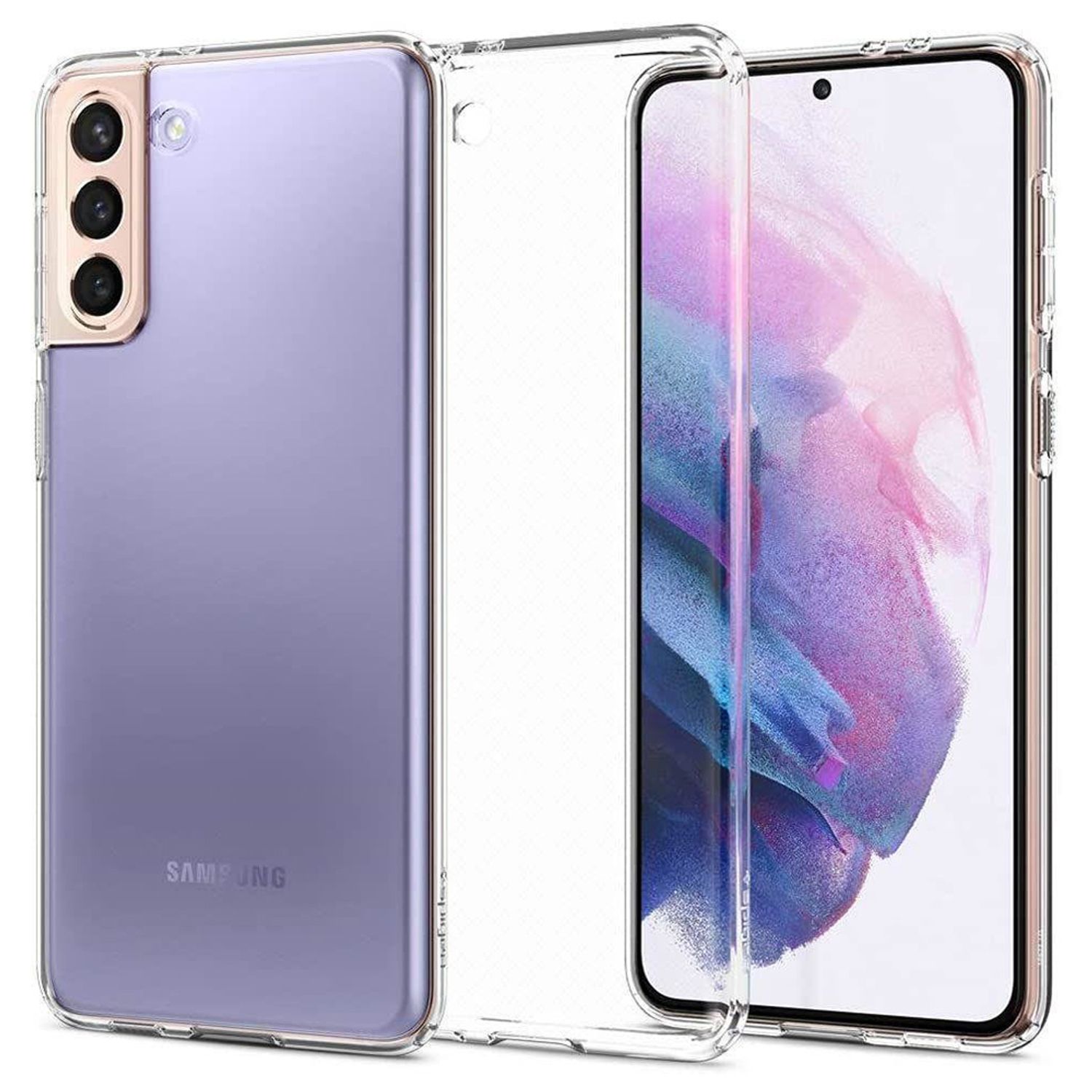 Husa premium Liquid Crystal compatibila cu Samsung Galaxy S21, Transparent fotografia produsului View 3 L