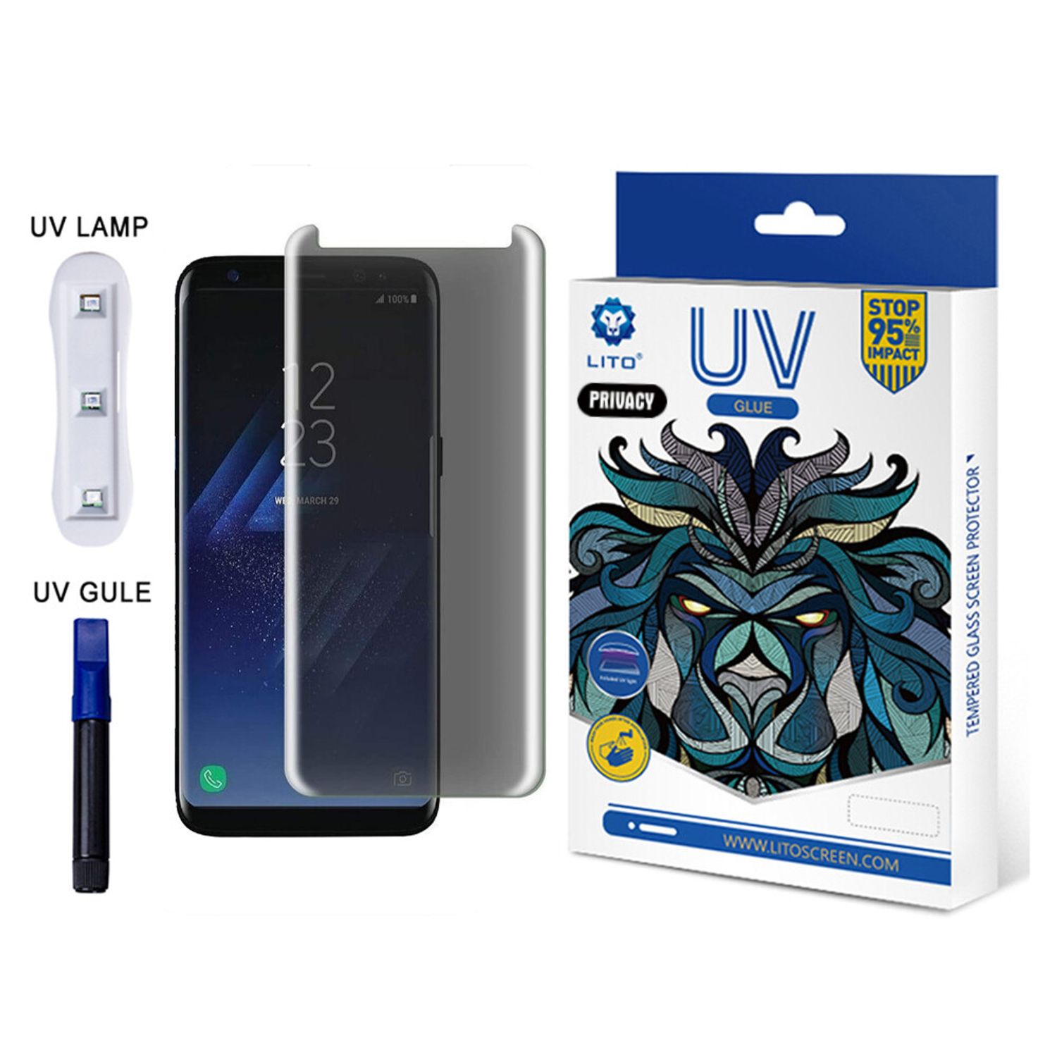 Folie protectie- 3D UV Glass - Samsung Galaxy S8 - PRIVACY fotografia produsului