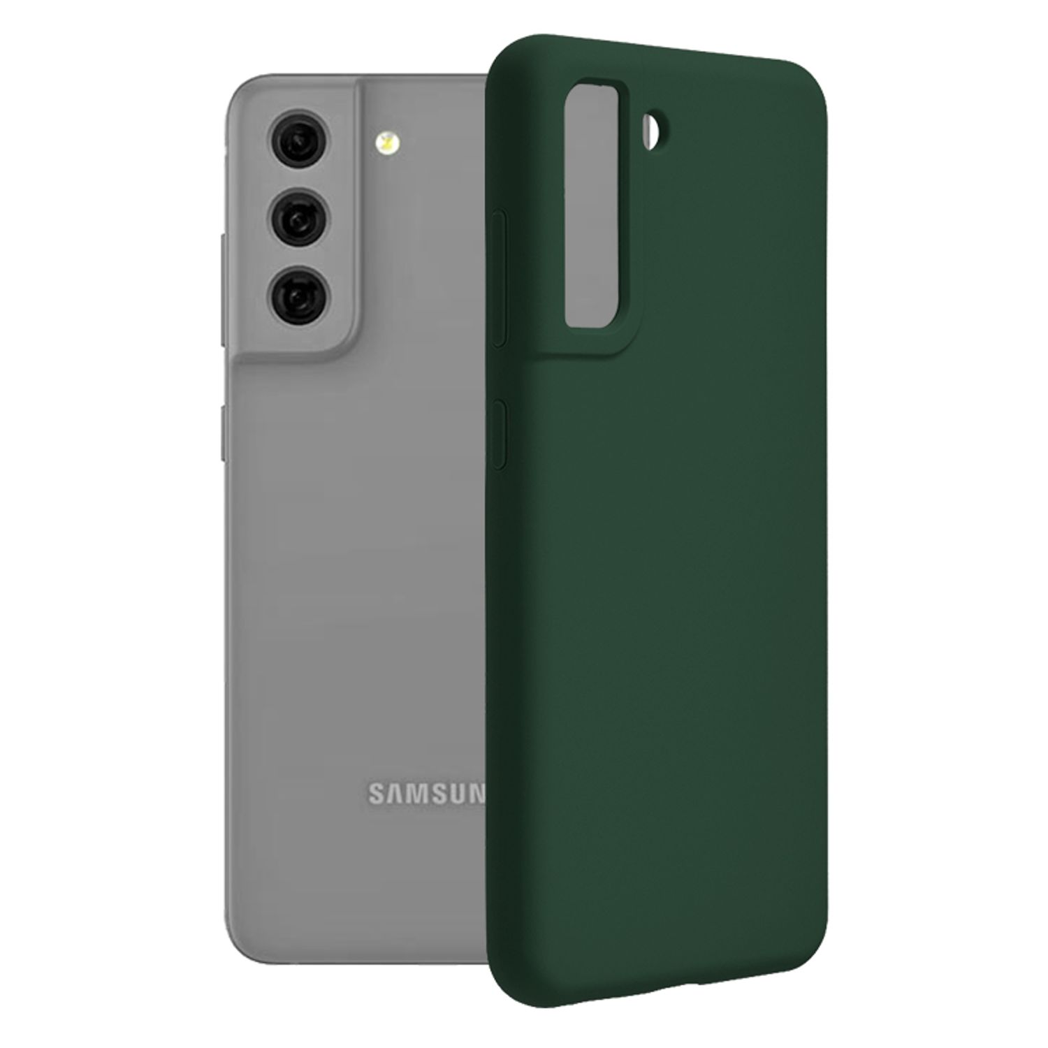 Husa premium Techsuit - Soft Edge Silicone - Samsung Galaxy S21 FE - Dark Green fotografia produsului
