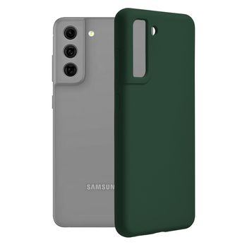 Husa premium techsuit - soft edge silicone - samsung galaxy s21 fe - dark green