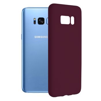 Husa premium techsuit - soft edge silicone - samsung galaxy s8 plus - plum violet
