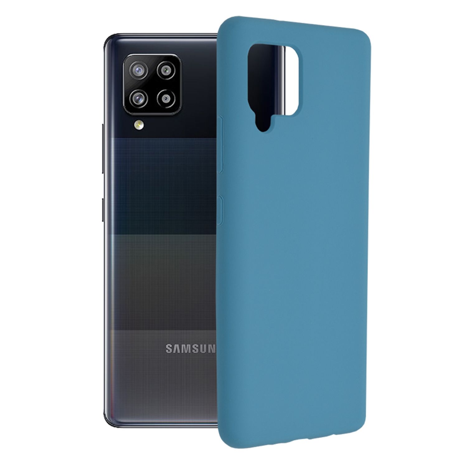 Husa premium Techsuit - Soft Edge Silicone - Samsung Galaxy A42 5G - Denim Blue fotografia produsului