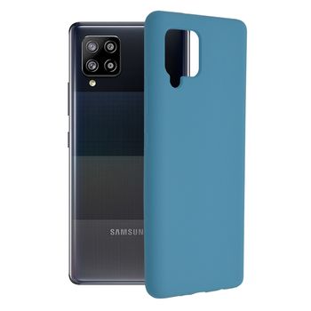 Husa premium techsuit - soft edge silicone - samsung galaxy a42 5g - denim blue