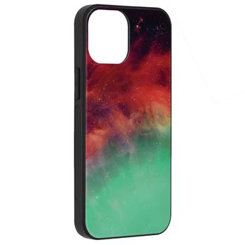 Husa cu spate din sticla techsuit - glaze series - iphone 13 mini - fiery ocean