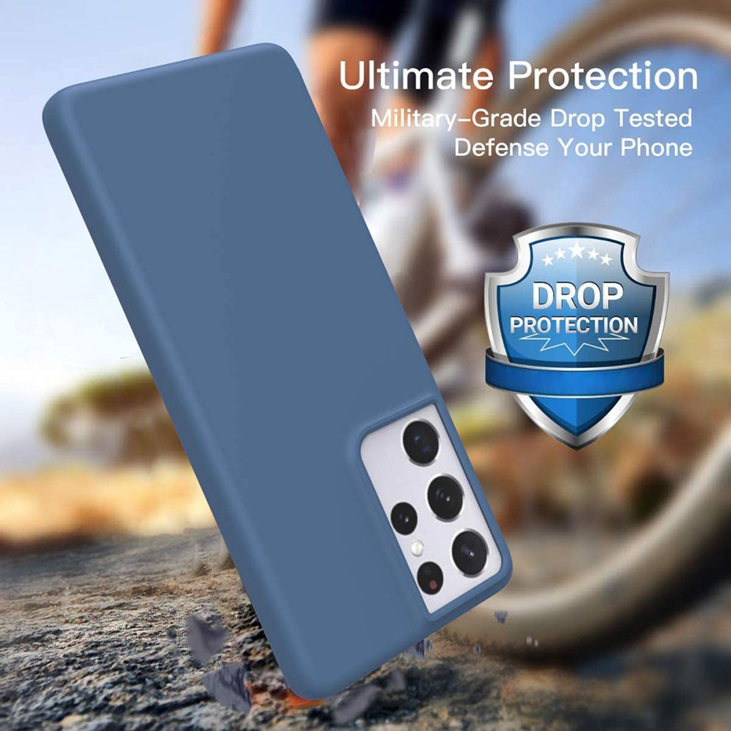 Husa premium Techsuit - Soft Edge Silicone - Samsung Galaxy S21 Ultra - Denim Blue fotografia produsului View 3 L