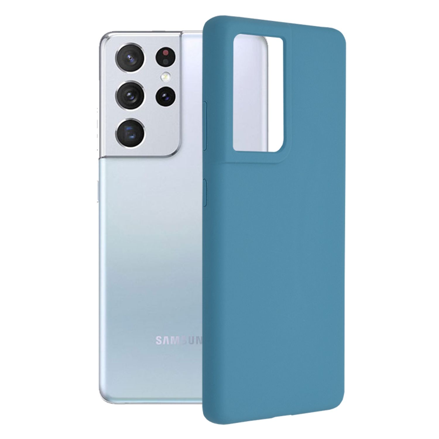 Husa premium Techsuit - Soft Edge Silicone - Samsung Galaxy S21 Ultra - Denim Blue fotografia produsului