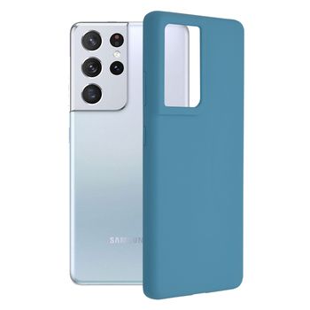 Husa premium techsuit - soft edge silicone - samsung galaxy s21 ultra - denim blue