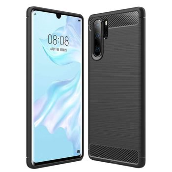 Husa techsuit - carbon silicone - huawei p30 pro - black