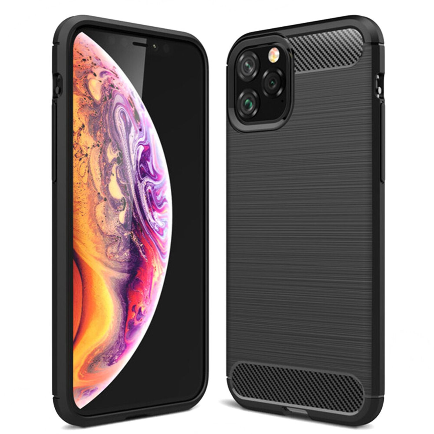 Husa Techsuit - Carbon Silicone - iPhone 12 Pro Max - Black fotografia produsului