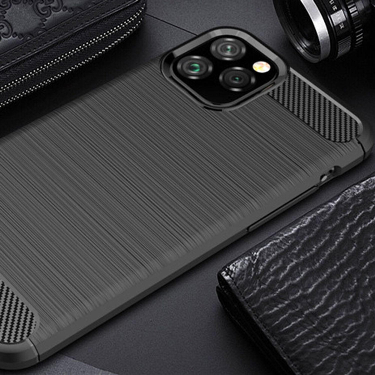 Husa Techsuit - Carbon Silicone - iPhone 12 Pro Max - Black fotografia produsului View 2 L