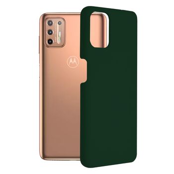 Husa premium techsuit - soft edge silicone - motorola moto g9 plus - dark green