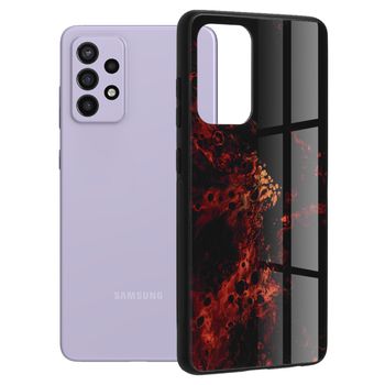 Husa cu spate din sticla techsuit - glaze series - samsung galaxy a72 5g - red nebula