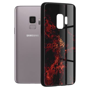 Husa cu spate din sticla techsuit - glaze series - samsung galaxy s9 - red nebula