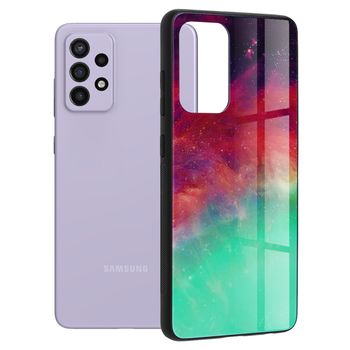 Husa cu spate din sticla techsuit - glaze series - samsung galaxy a72 5g - fiery ocean