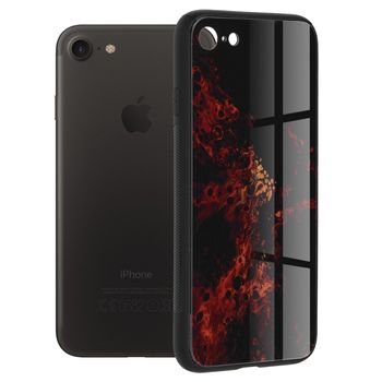 Husa cu spate din sticla techsuit - glaze series - iphone 7 - red nebula