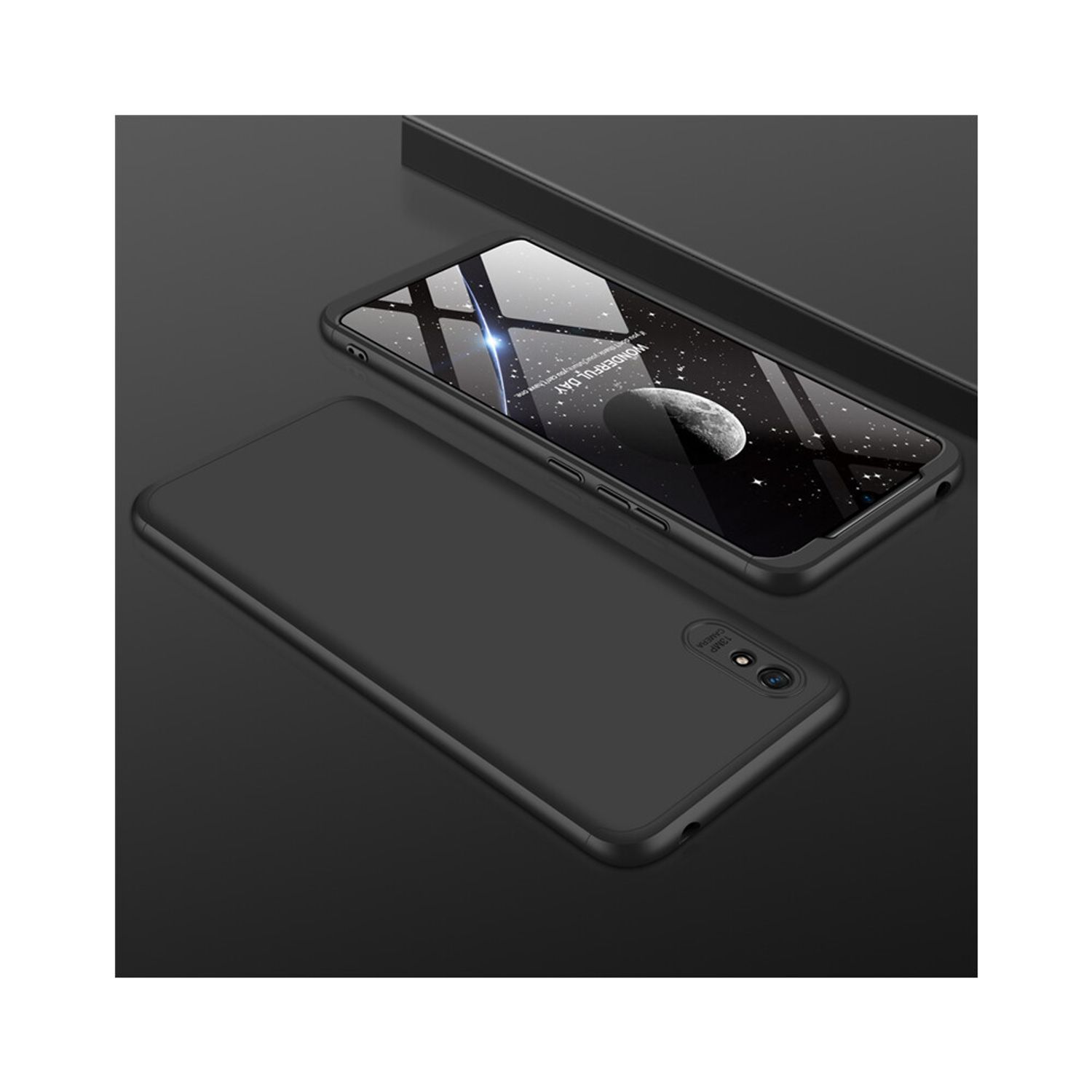 Husa protectie 360 + folie de protectie - Xiaomi Redmi 9A - Black fotografia produsului View 3 L