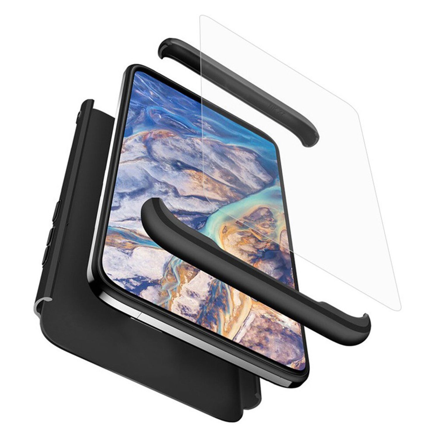 Husa protectie 360 + folie de protectie - Xiaomi Redmi 9A - Black fotografia produsului