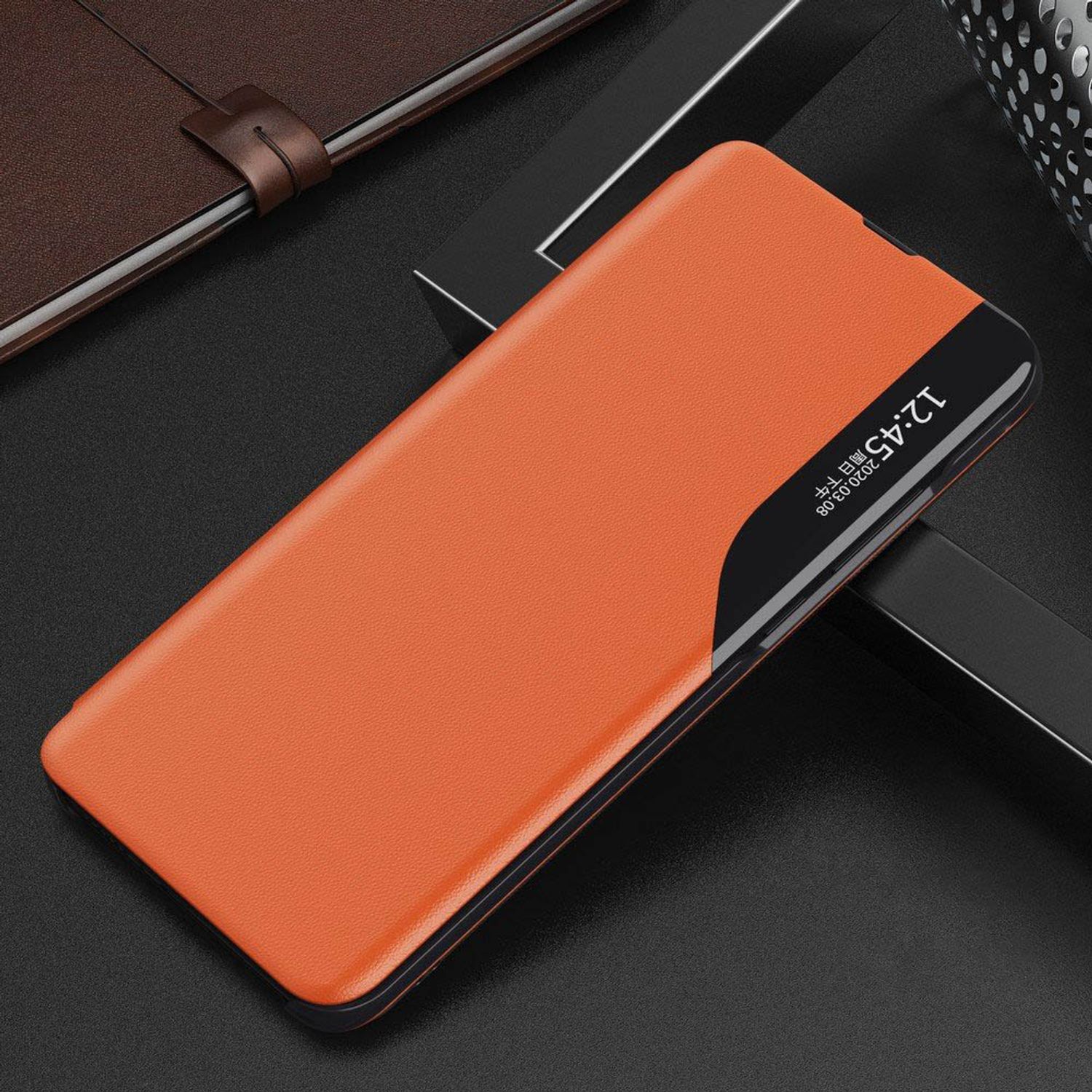 Husa tip carte Techsuit - eFold Series - Huawei P40 Lite E - Orange fotografia produsului View 2 L