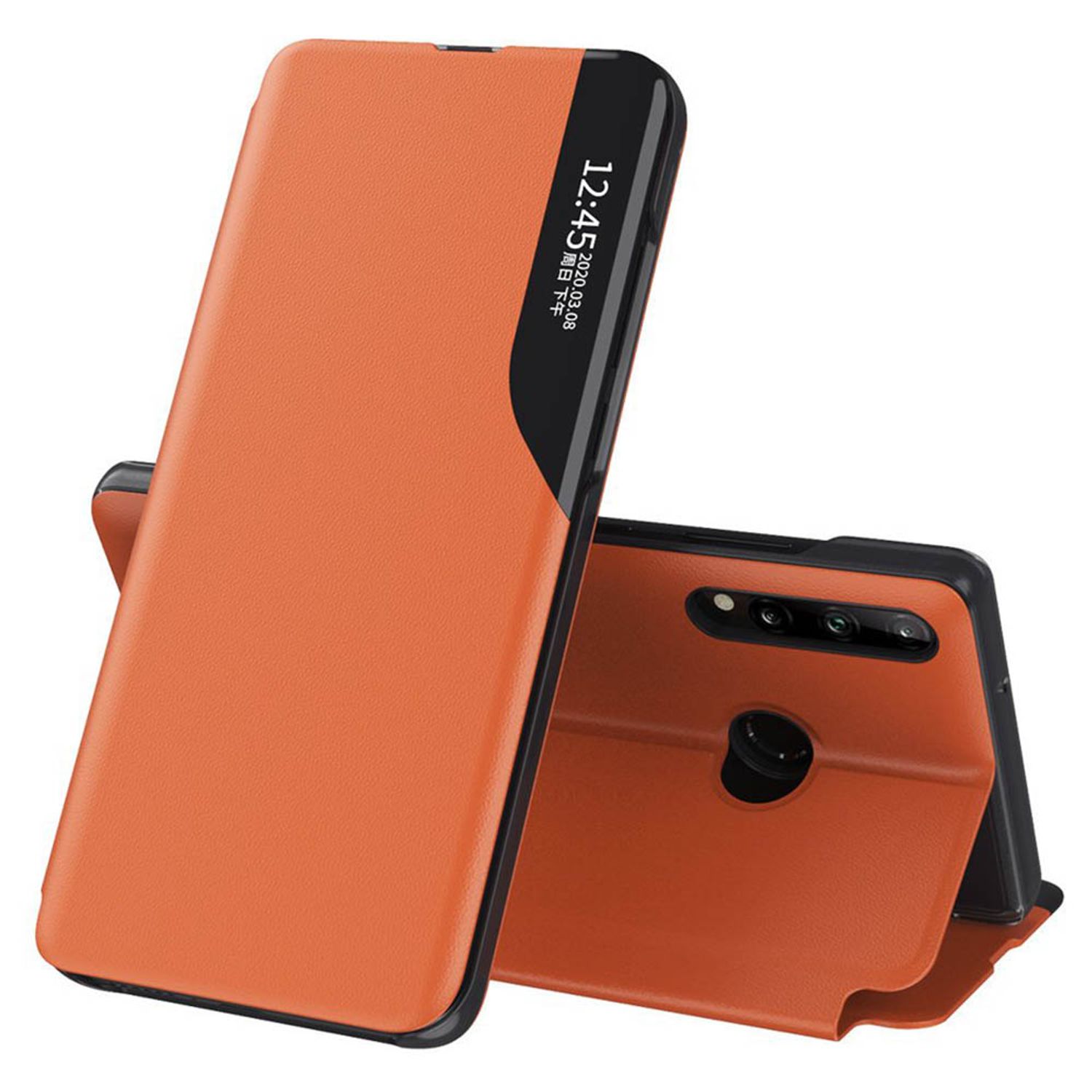 Husa tip carte Techsuit - eFold Series - Huawei P40 Lite E - Orange fotografia produsului