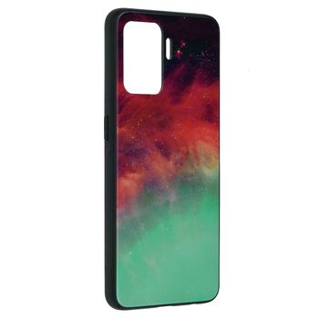 Husa cu spate din sticla techsuit - glaze series - oppo reno 5 lite / a94 4g / f19 pro - fiery ocean