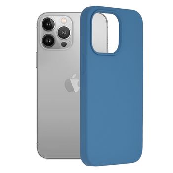 Husa premium techsuit - soft edge silicone - iphone 13 pro - denim blue