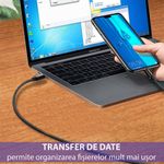 Cablu date Yesido - Type-C to Type-C, 45 W, 3 A, 1.2 m - Black fotografia produsului View 3 S