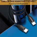 Cablu date Yesido - Type-C to Type-C, 45 W, 3 A, 1.2 m - Black fotografia produsului View 2 S
