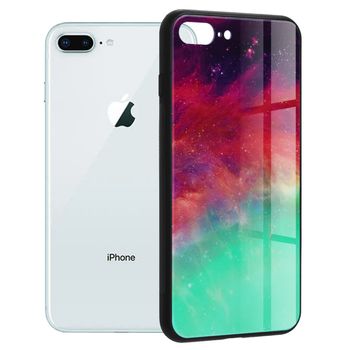 Husa cu spate din sticla techsuit - glaze series - iphone 7 plus - fiery ocean