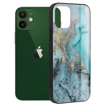 Husa cu spate din sticla techsuit - glaze series - iphone 12 / 12 pro - blue ocean