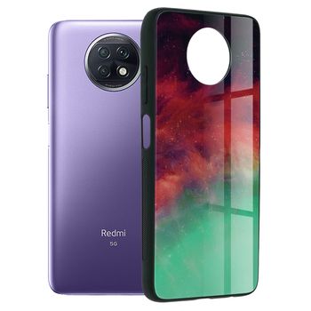 Husa cu spate din sticla techsuit - glaze series - xiaomi redmi note 9t - fiery ocean