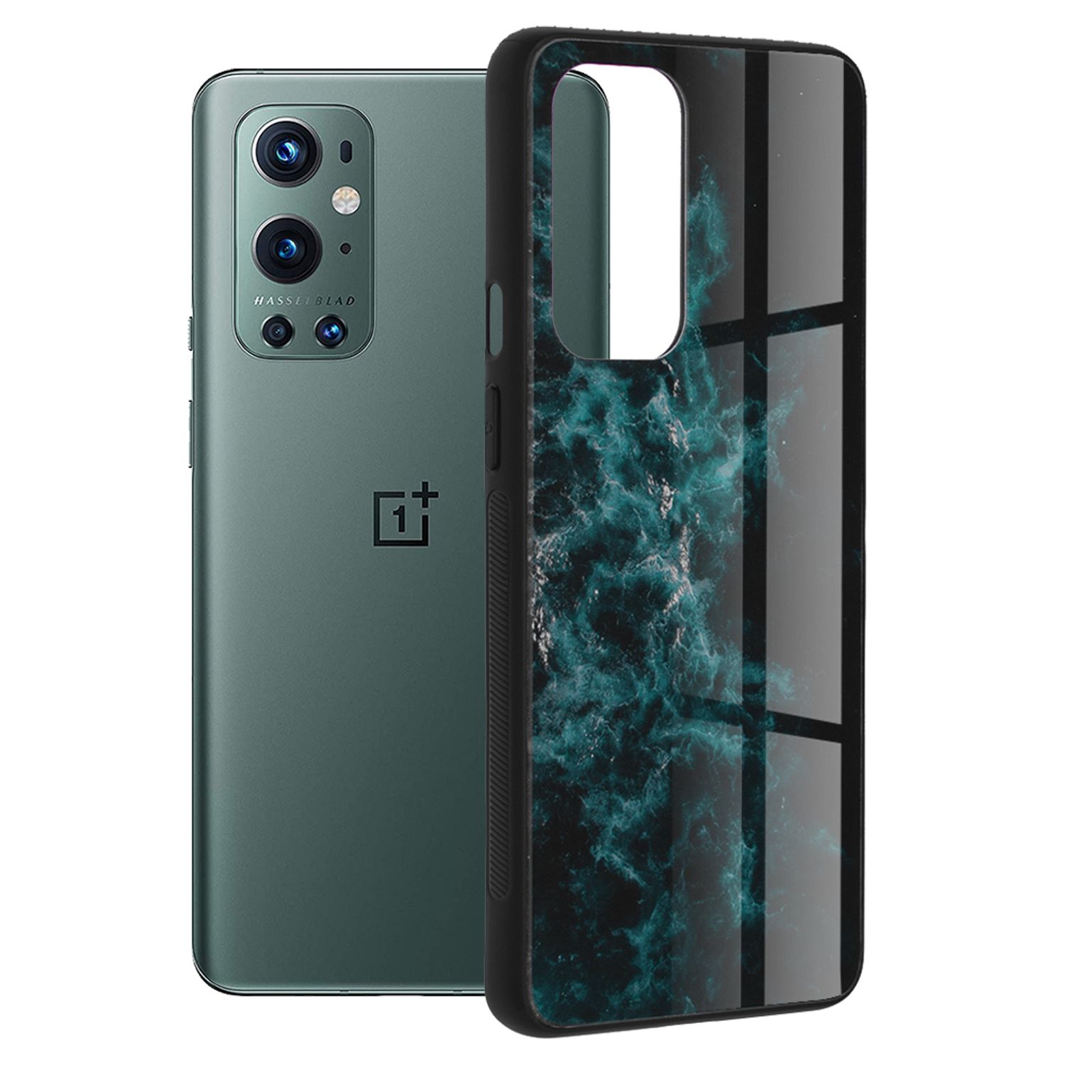 Husa cu spate din sticla Techsuit - Glaze Series - Oneplus 9 Pro - Blue Nebula fotografia produsului
